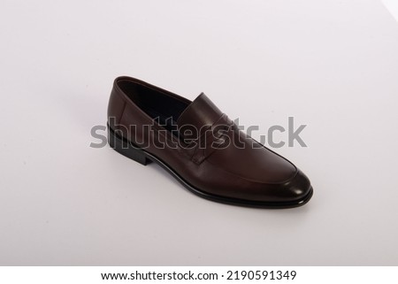 leather men's shoes on a white background