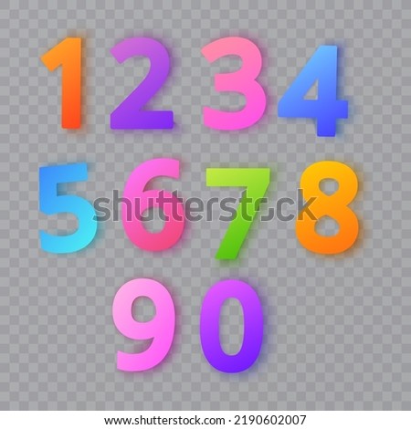 Colorful Alphabet numbers. Vector illustration.