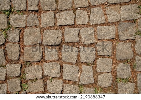 Old stone pavement on the street