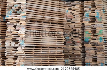 Storage yard of a sawmill