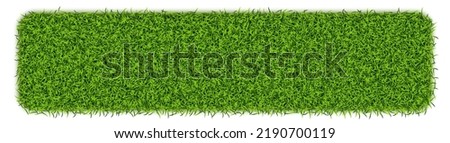 Long green grass square background. Astroturf pattern, turf football soccer field, rectangular grass vector llustration isolated