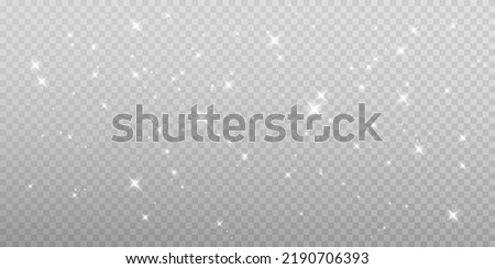 White png dust light. Bokeh light lights effect background. Christmas background of shining dust Christmas glowing light bokeh confetti and spark overlay texture for your design.
 Royalty-Free Stock Photo #2190706393