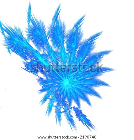 Blue fantasy swirl on white background