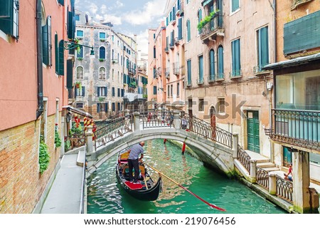 Canal in Venice, Italy Royalty-Free Stock Photo #219076456