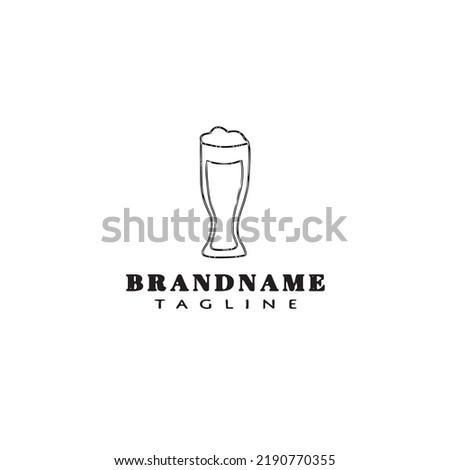 beer glasses cartoon logo icon design template black modern vector