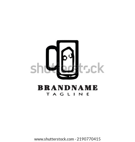 glasses logo cartoon template black icon modern isolated illustration