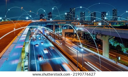 Transportation and technology concept. ITS (Intelligent Transport Systems). Mobility as a service. Royalty-Free Stock Photo #2190776627