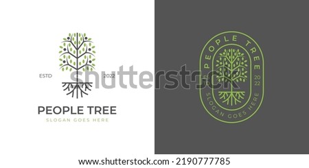 family People Tree Logo symbol, Human Tree Creative Concept Logo Design. vector illustration Royalty-Free Stock Photo #2190777785