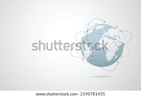 Global network connection. World map point and line composition concept of global business. Vector Illustration Royalty-Free Stock Photo #2190781435