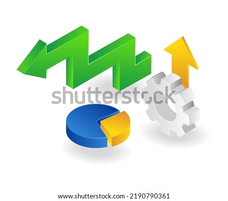 Analysis data sign in isometric and flat illustration
