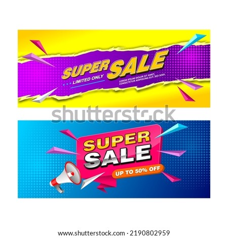 Abstract Super Sale banner promotion vector illustration.