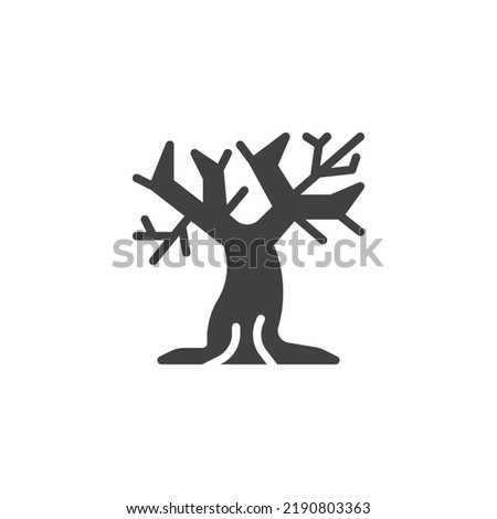 Dry tree vector icon. filled flat sign for mobile concept and web design. Tree branch glyph icon. Symbol, logo illustration. Vector graphics