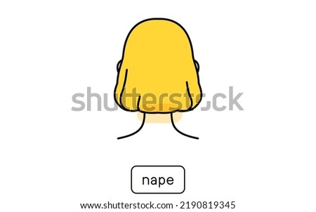 Hair removal Clip art for women Part by part, Nape of the neck