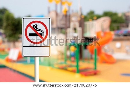 no smoking sign, Don't smoking in public areas Playgrounds and parks