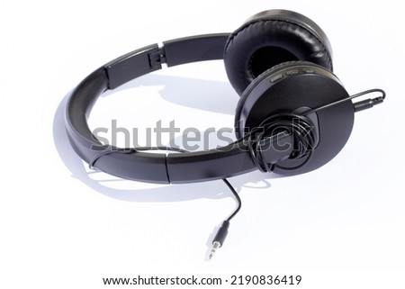Professional headphones on a white background