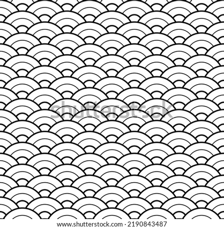 Seamless geometric pattern. Chinese waves. 