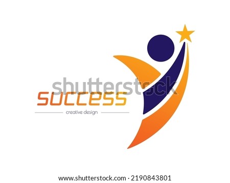 Success. Template of a logo, sticker, brand or label for a creative idea. Flat style Royalty-Free Stock Photo #2190843801