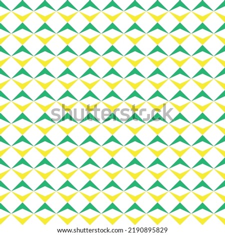 Yellow and green triangle pattern on white background. Colorful modern backdrop design. Up and down color arrow pattern on white background.