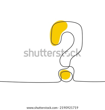 Question mark icon in sketch style. Help and quiz vector symbol. FAQ sign continuous line. Editable stroke. Royalty-Free Stock Photo #2190921719