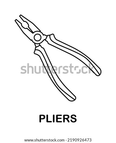 Coloring page with Pliers for kids