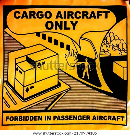 Cargo aircraft only label sign symbol sticker.