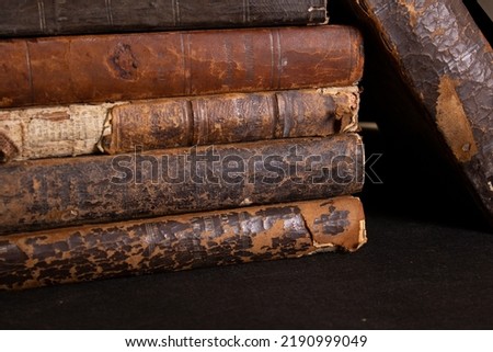 old books, collection of ancient manuscripts,	 Royalty-Free Stock Photo #2190999049