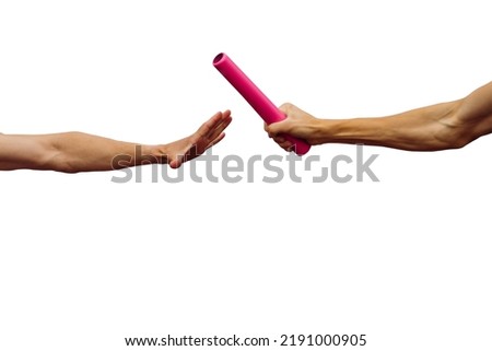 men relay race isolated in white background Royalty-Free Stock Photo #2191000905
