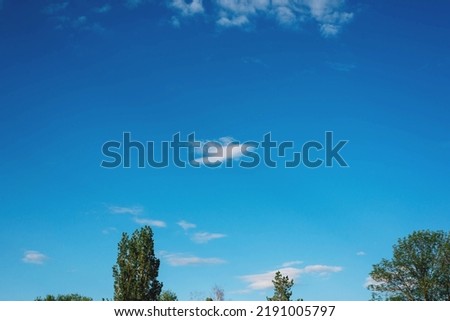 Beautiful panoramic landscape with the blue cloudy. Selective focus.