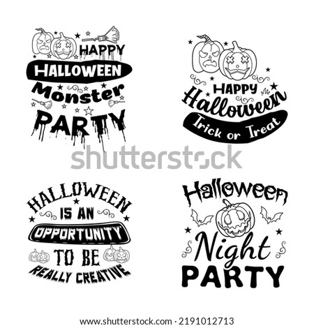 Halloween lettering typography set. Happy Halloween typography Design.