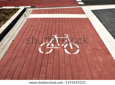 Bicycle lane in the locality of Kreuzberg in Dortmund Germany