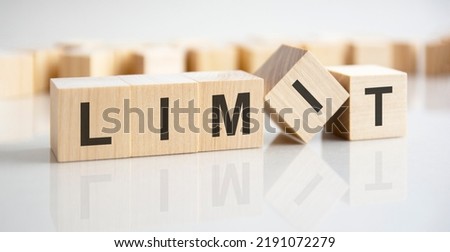 Limit. Cubes form the expression limit. Finance and business concept.