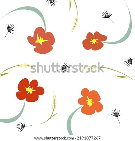 Frame Flower Pattern Isolated on White Background. Vector Illustration