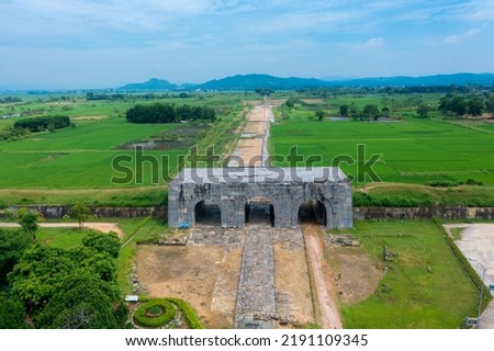 Citadel of the Hồ Dynasty is a 15th century stone fortress in Thanh Hóa, Vietnam.  Royalty-Free Stock Photo #2191109345