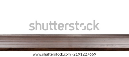 Empty brown wooden surface isolated on white