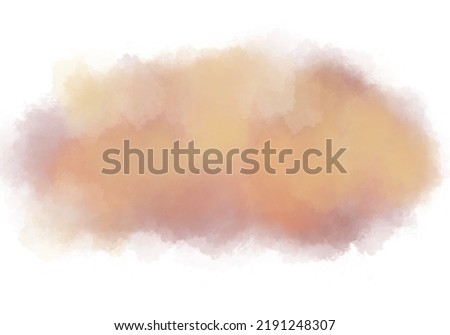 Brown and yellow haze watercolor splash paint background. pastel color with pattern cloud texture effect. with free space to put letters illustration wallpaper.autumn background concept.