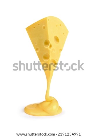 a piece of melted cheese on a white background Royalty-Free Stock Photo #2191254991