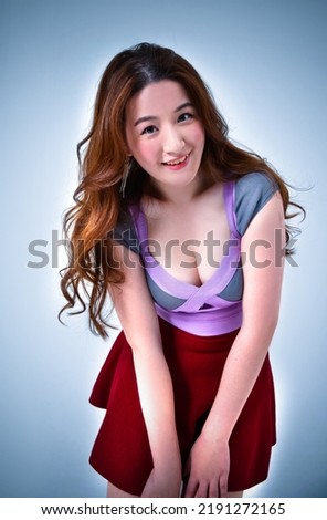 Portrait of a beautiful young woman cute girl , Beauty portrait of elegant woman posing at studio