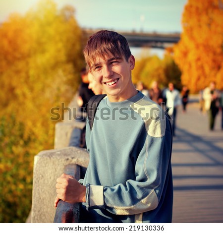 Toned photo of Teenager on the Autumn Street