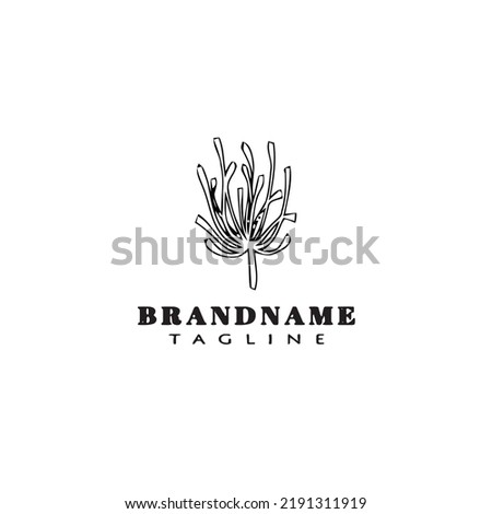 plants with leaves logo icon design template modern vector flat