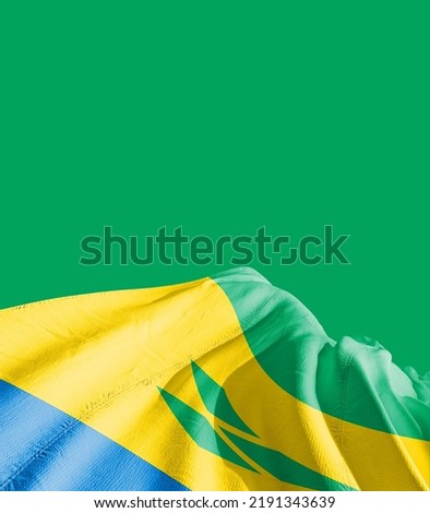 Saint Vincent and the Grenadines national flag cloth fabric waving
