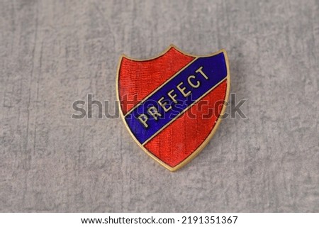 School Prefect
Vintage enamel pin  badge 1960s  Royalty-Free Stock Photo #2191351367