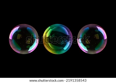 BUBBLES ISOLATED ON BLACK BACKGROUND Royalty-Free Stock Photo #2191358543