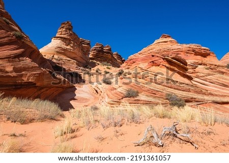 The beautiful landscape and rock formations of Coyote Buttes South in the Vermilion Cliffs National Monument in northern Arizona.