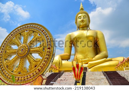 buddha monk temple statues gold big background wallpaper monastery