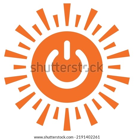 Sun Icon with Power Symbol | Clipart for Solar Panel Installation Companies | Renewable and Alternative Energy Resource
