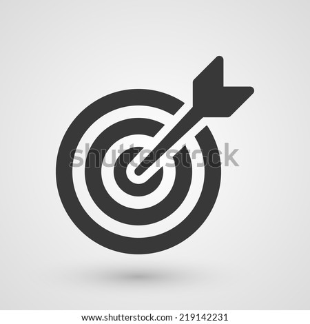 Black target. Icon about business strategies concept. Royalty-Free Stock Photo #219142231