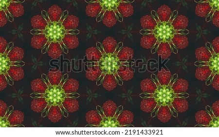 Abstract seamless texture from a photo of strawberries on a dark background