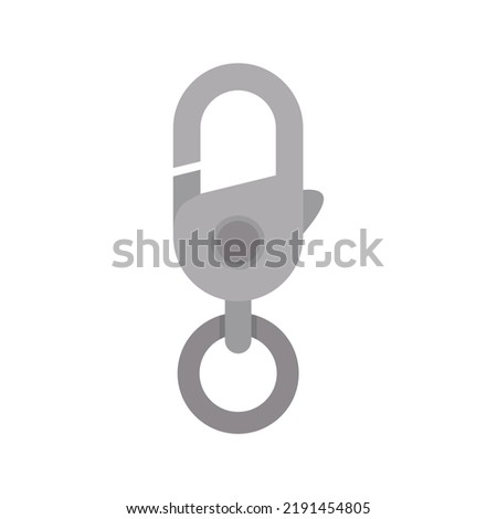 Industrial climber carabine icon. Flat illustration of industrial climber carabine vector icon isolated on white background