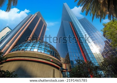 Mexico City stock exchange in Mexico located in financial center of Paseo de la Reforma. Royalty-Free Stock Photo #2191465785