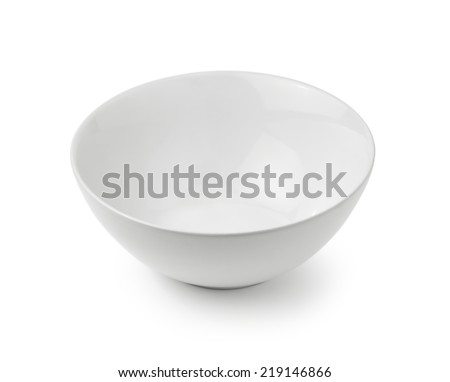 white bowl isolated on white background Royalty-Free Stock Photo #219146866